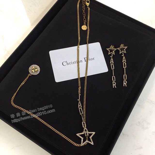 Dior飾品 迪奧經典熱銷款金色銀色星星蜜蜂項鏈  zgd1303